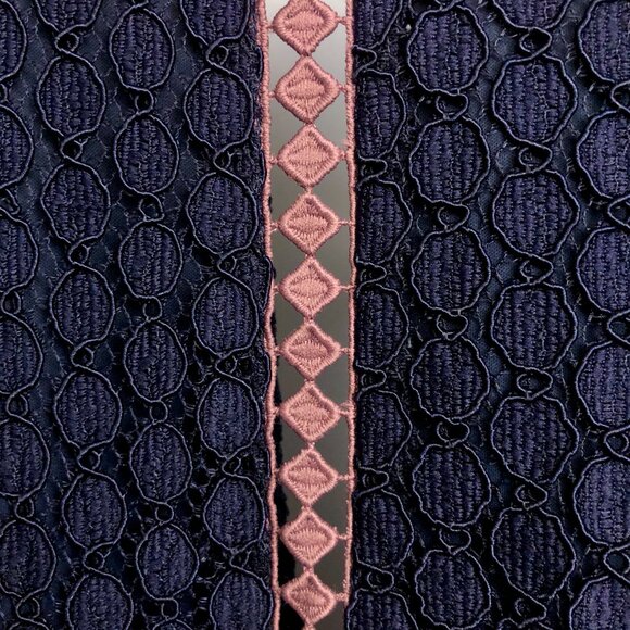 Like New Simons Lace A-Line Collared Sleeveless Midi Dress Size Small - Picture 4 of 10